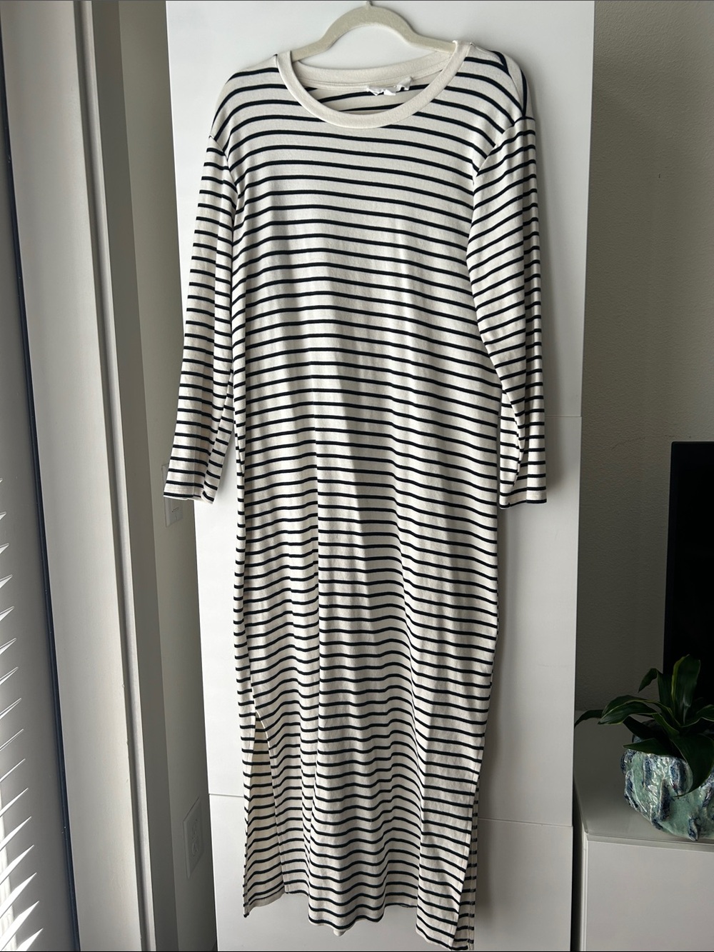 Tuckernuck Black and Cream Striped Maxi Dress